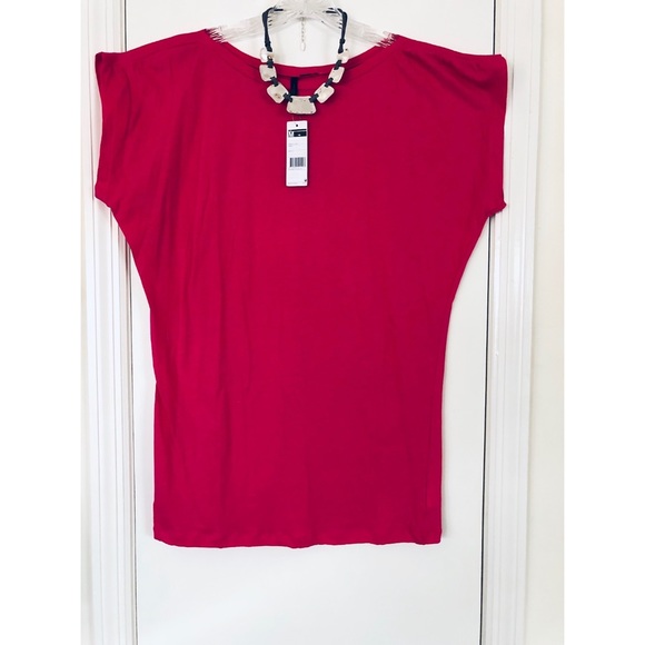 Benetton "Stile" Dk Pink Italian SS Tunic Top NWT - Picture 5 of 8